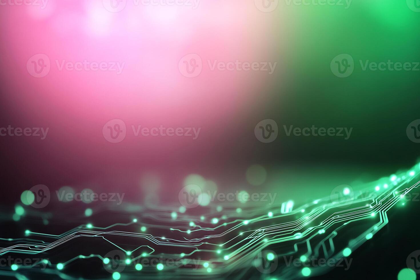 Abstract circuit board technology background with vibrant colors. photo