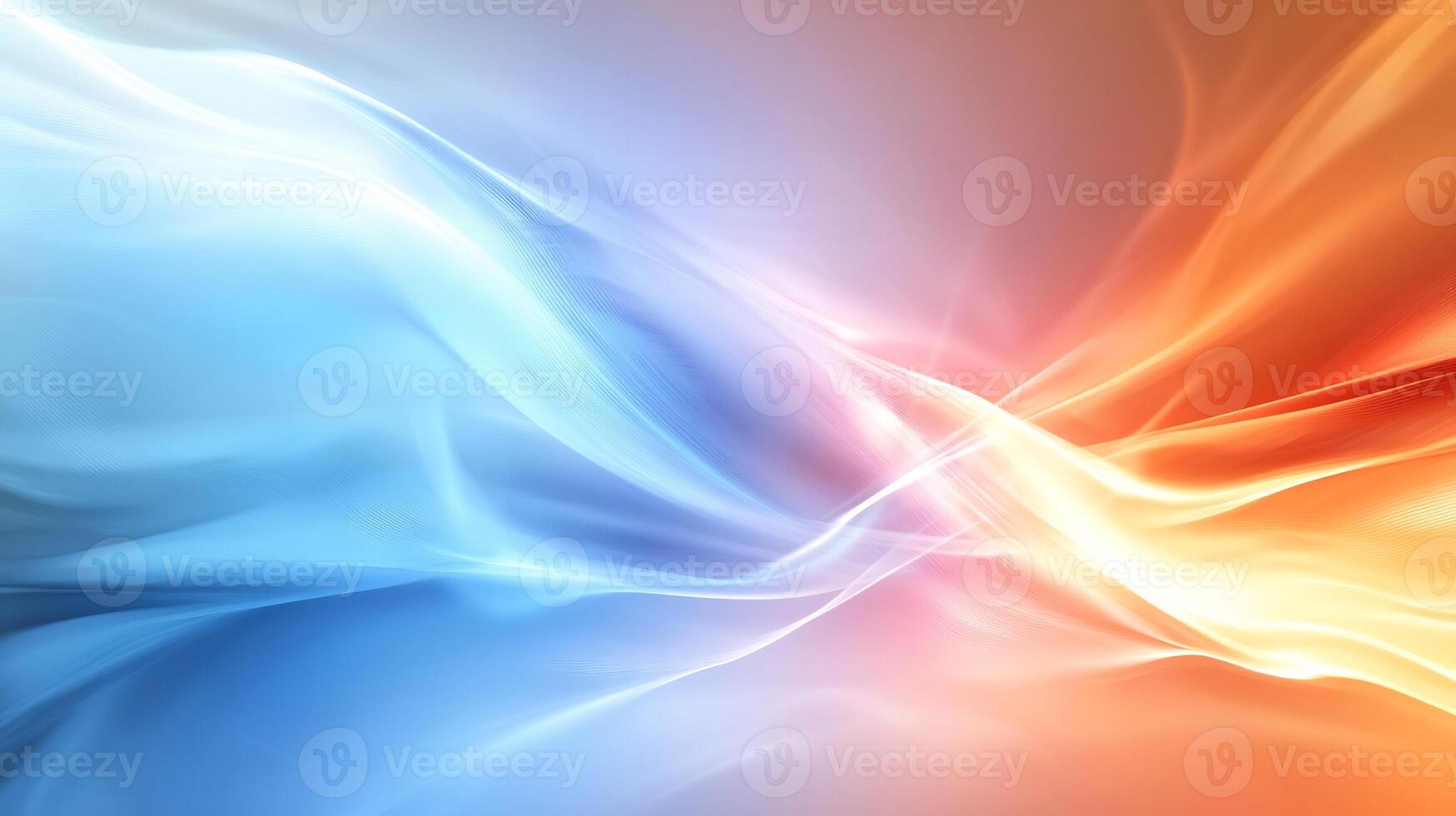 Abstract design with flowing, vibrant light patterns in blue and orange. Dynamic interplay of contrasting colors creates a captivating visual effect. photo