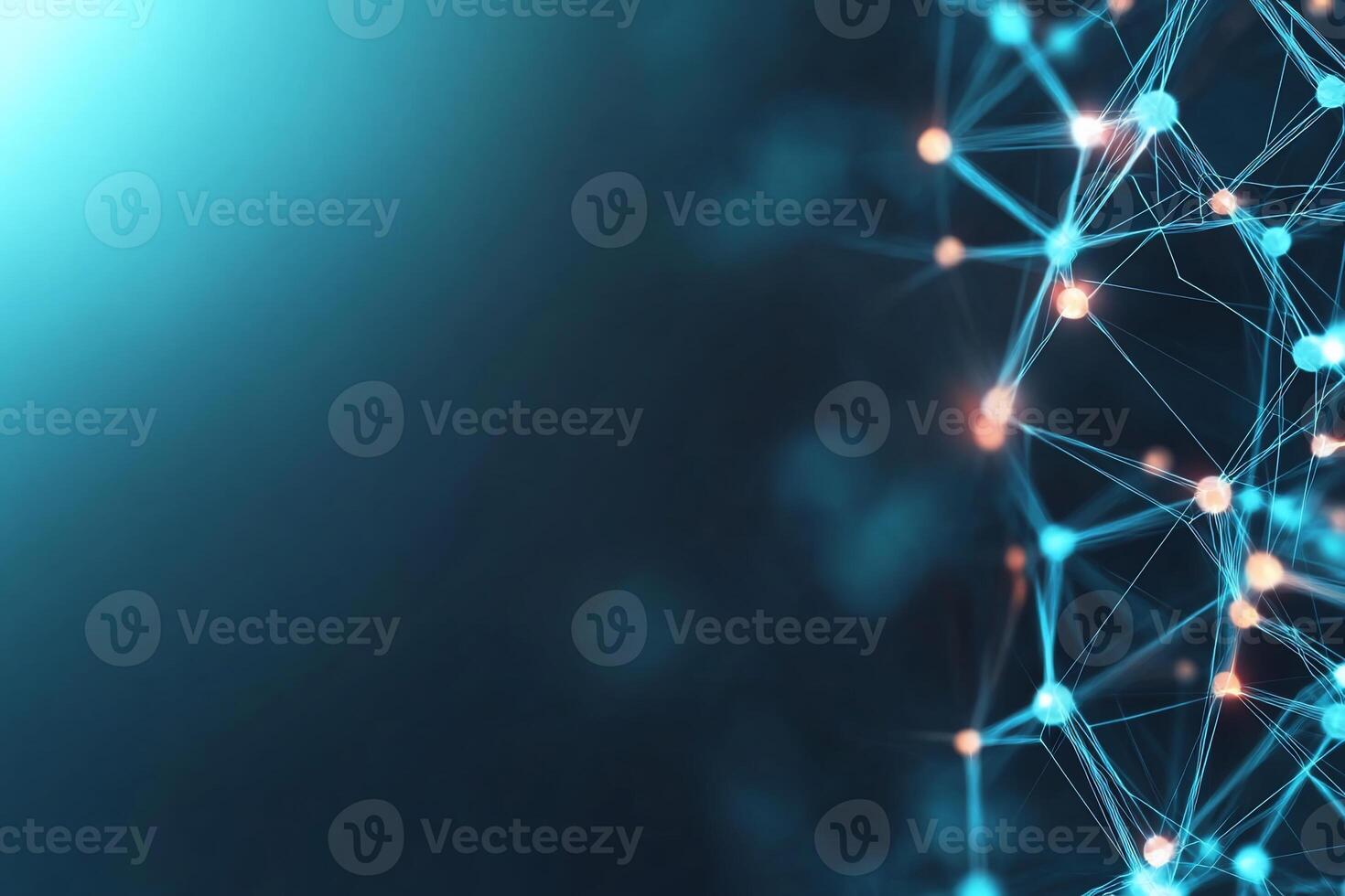 Abstract glowing network connection. photo