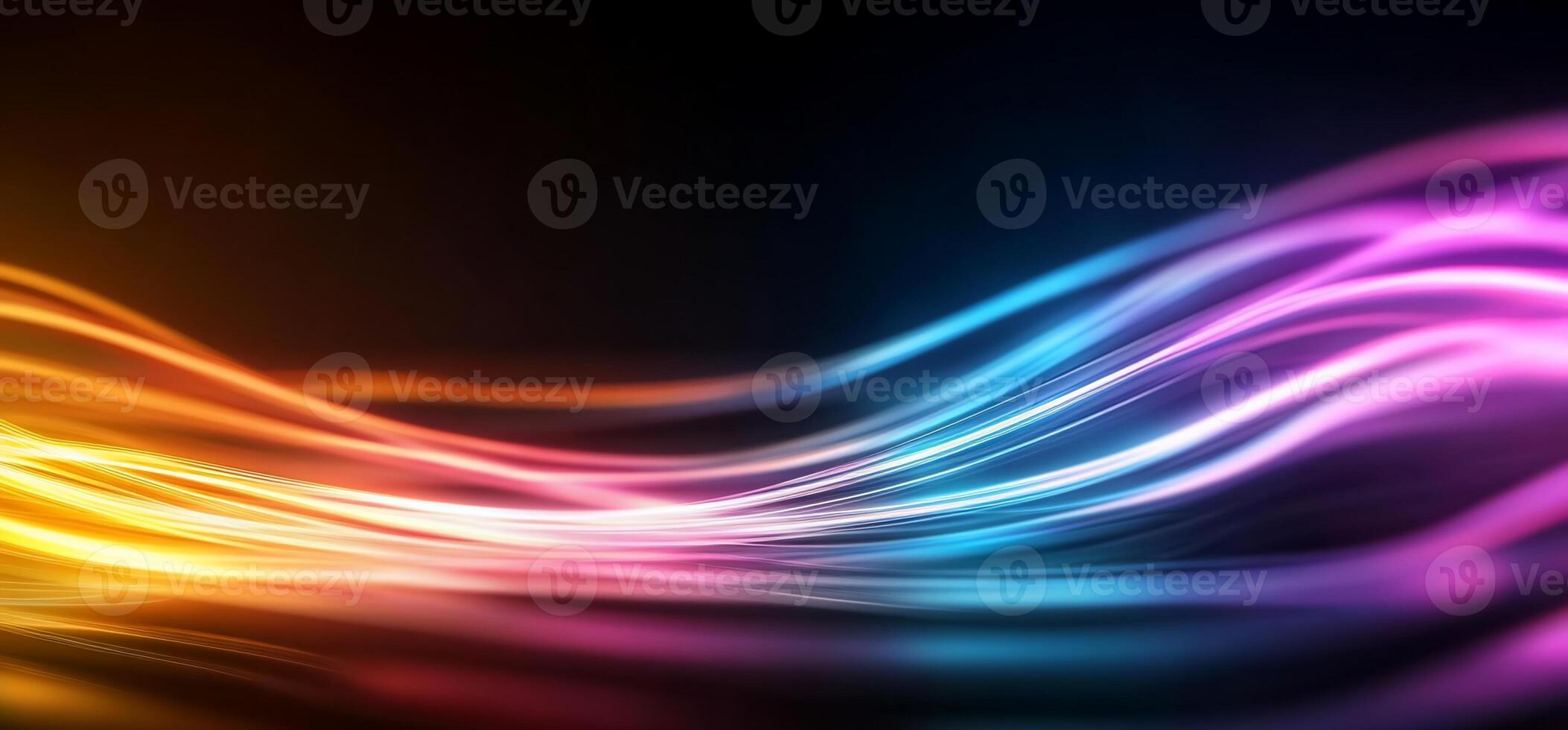 Abstract colorful glowing wave lines. photo