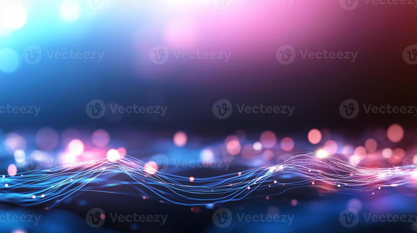 Abstract background with light waves and blue lights photo