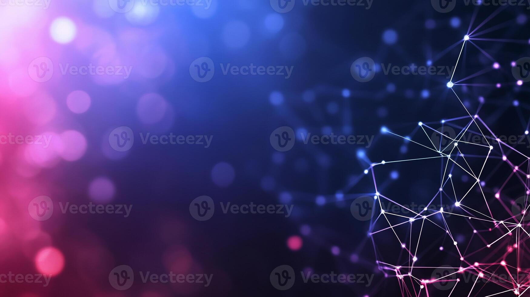 Abstract network connection background with bokeh. photo