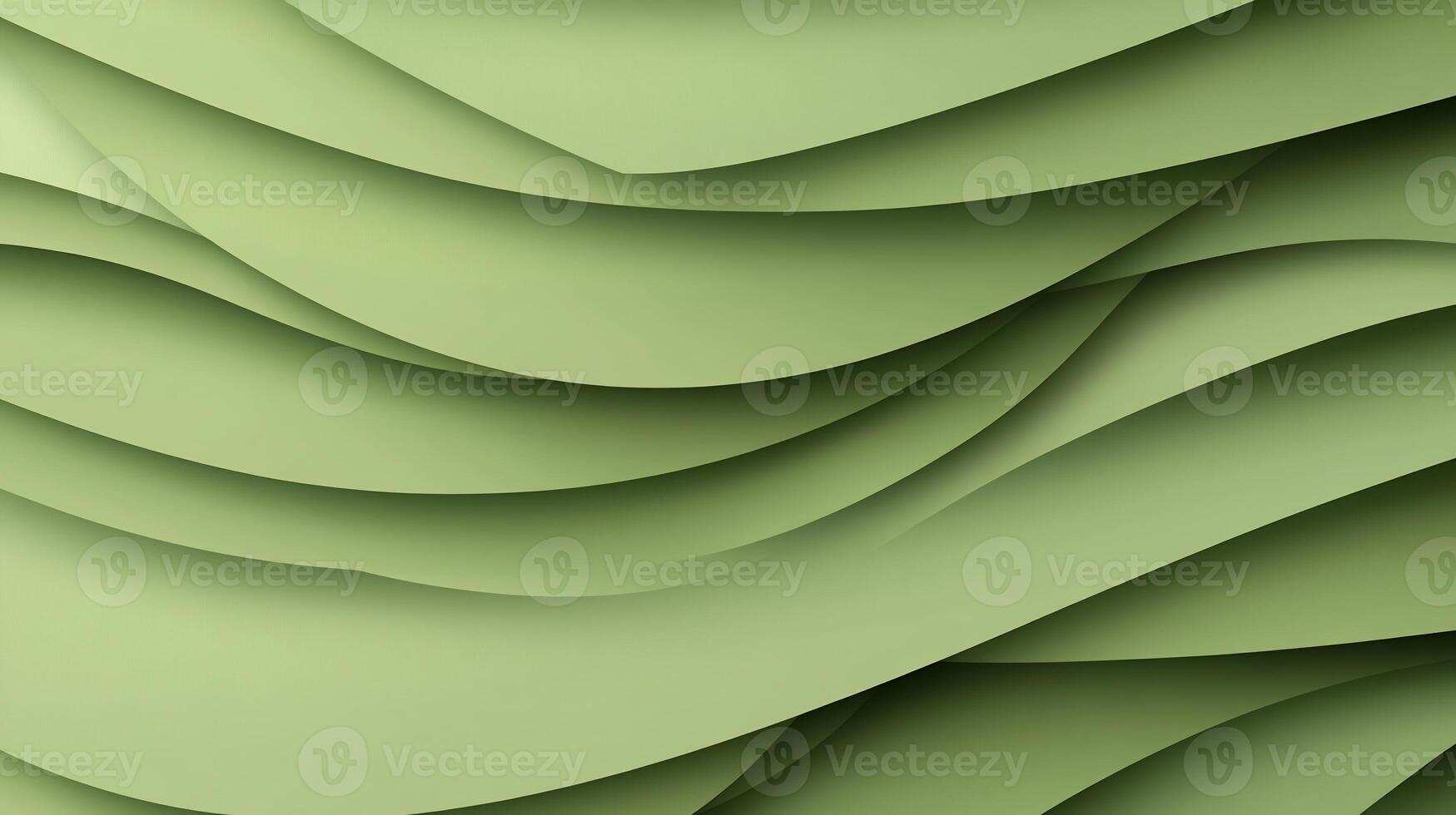 Green abstract background with wavy lines photo