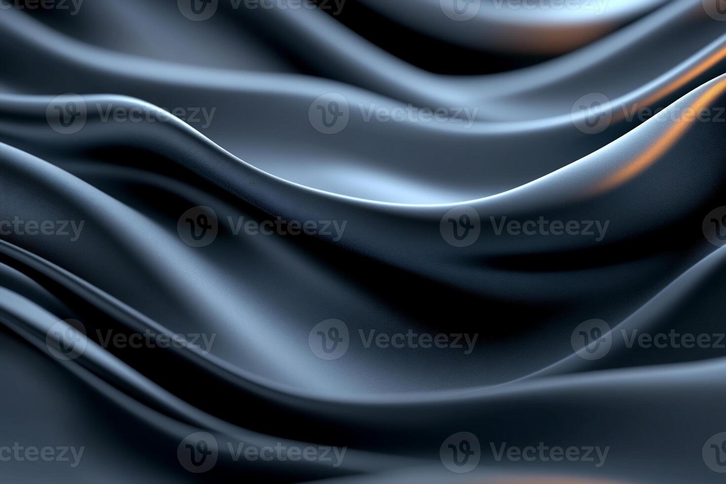 Abstract dark gray fabric waves, flowing elegant silk texture. photo