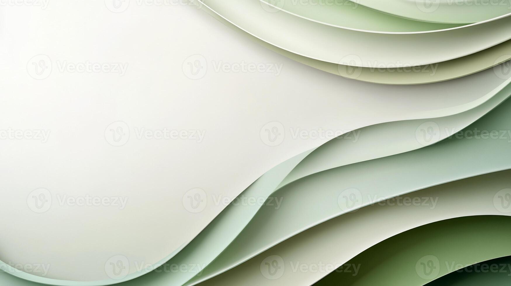 Abstract green and white paper wave background. photo