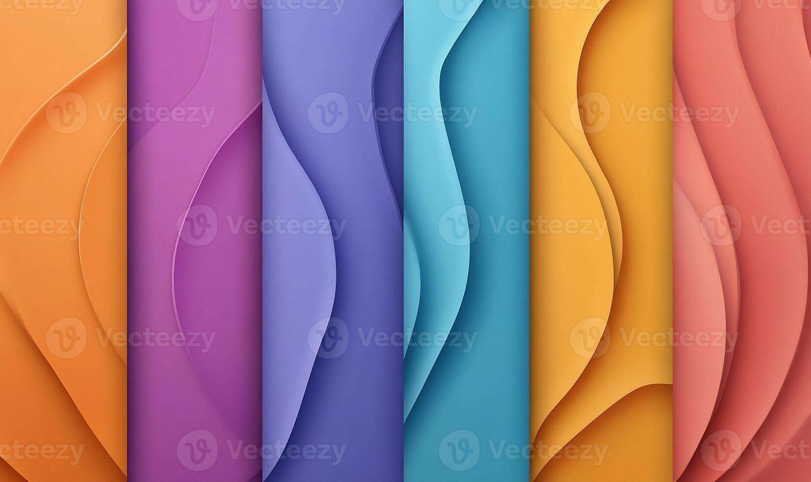 Abstract colorful wavy paper background design. photo