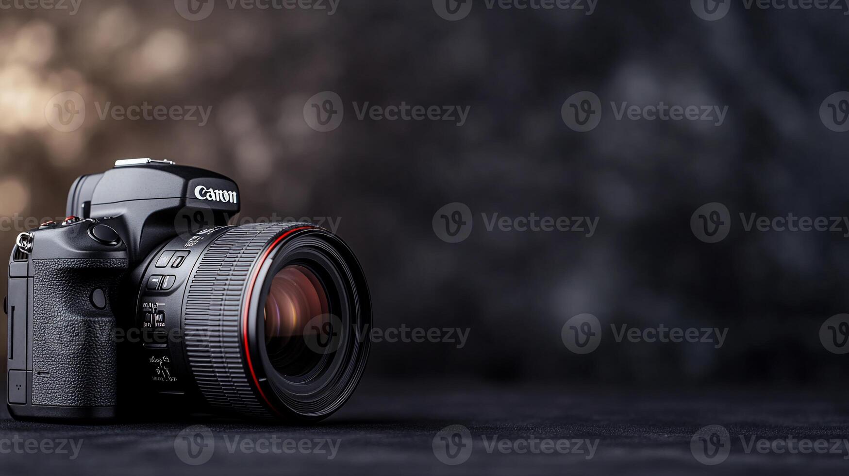 DSLR camera on dark background. photo