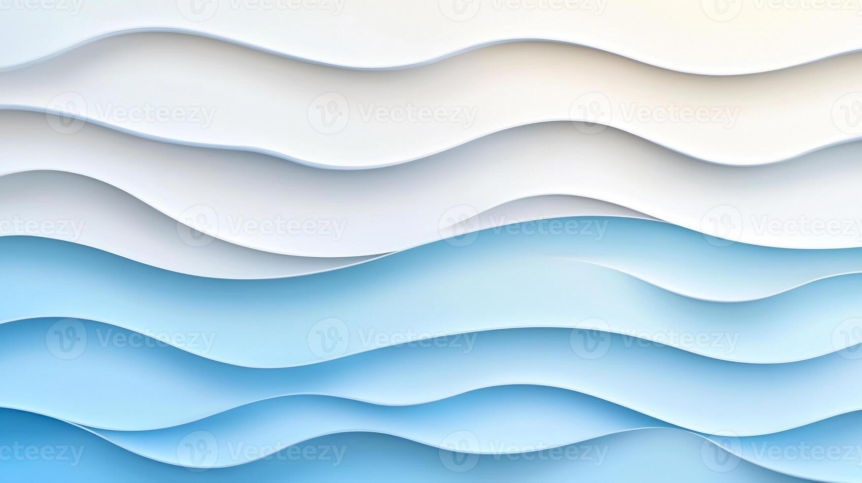 Abstract wavy background with light blue and white gradient. photo