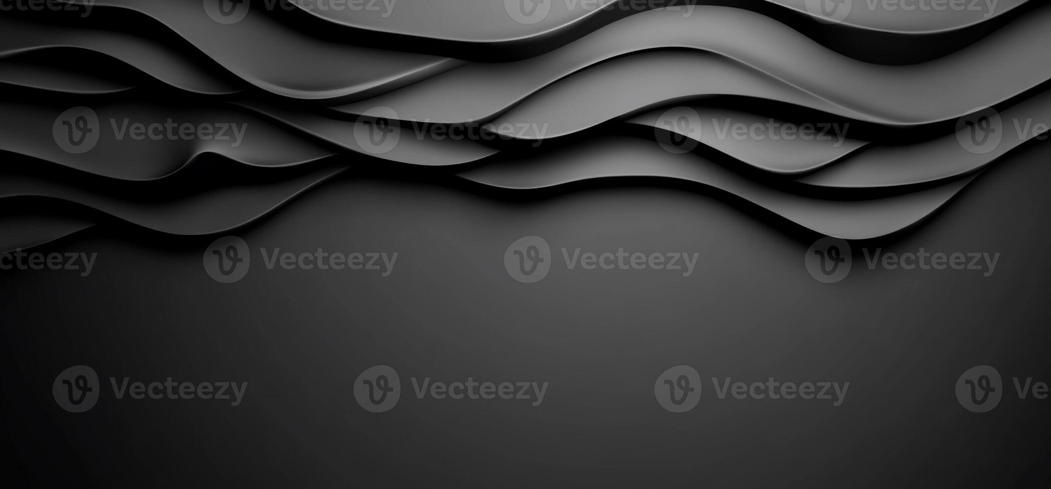 Abstract dark gray wavy layers background. papercut, wafes photo