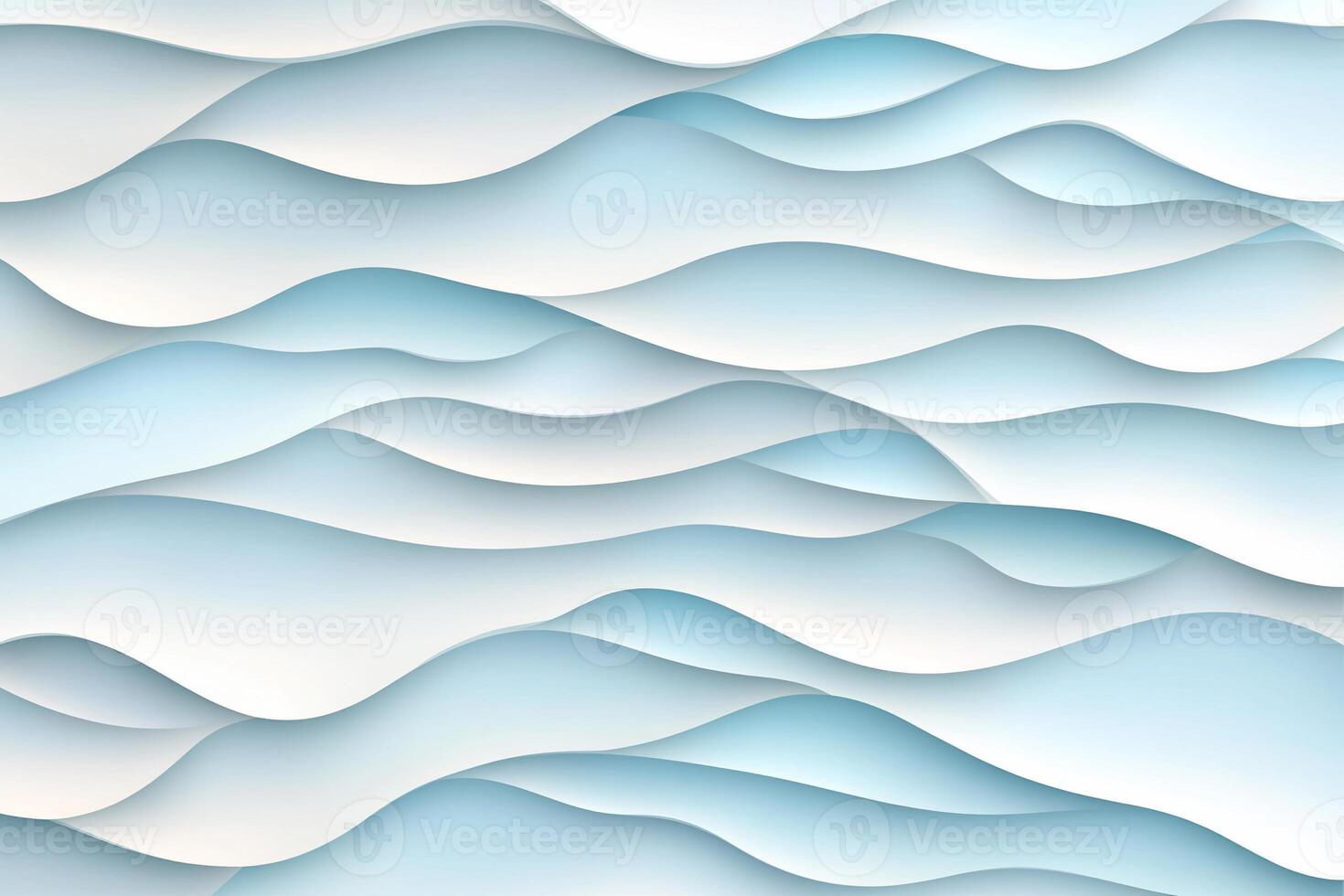 Abstract blue and white wavy layered papercut background. photo