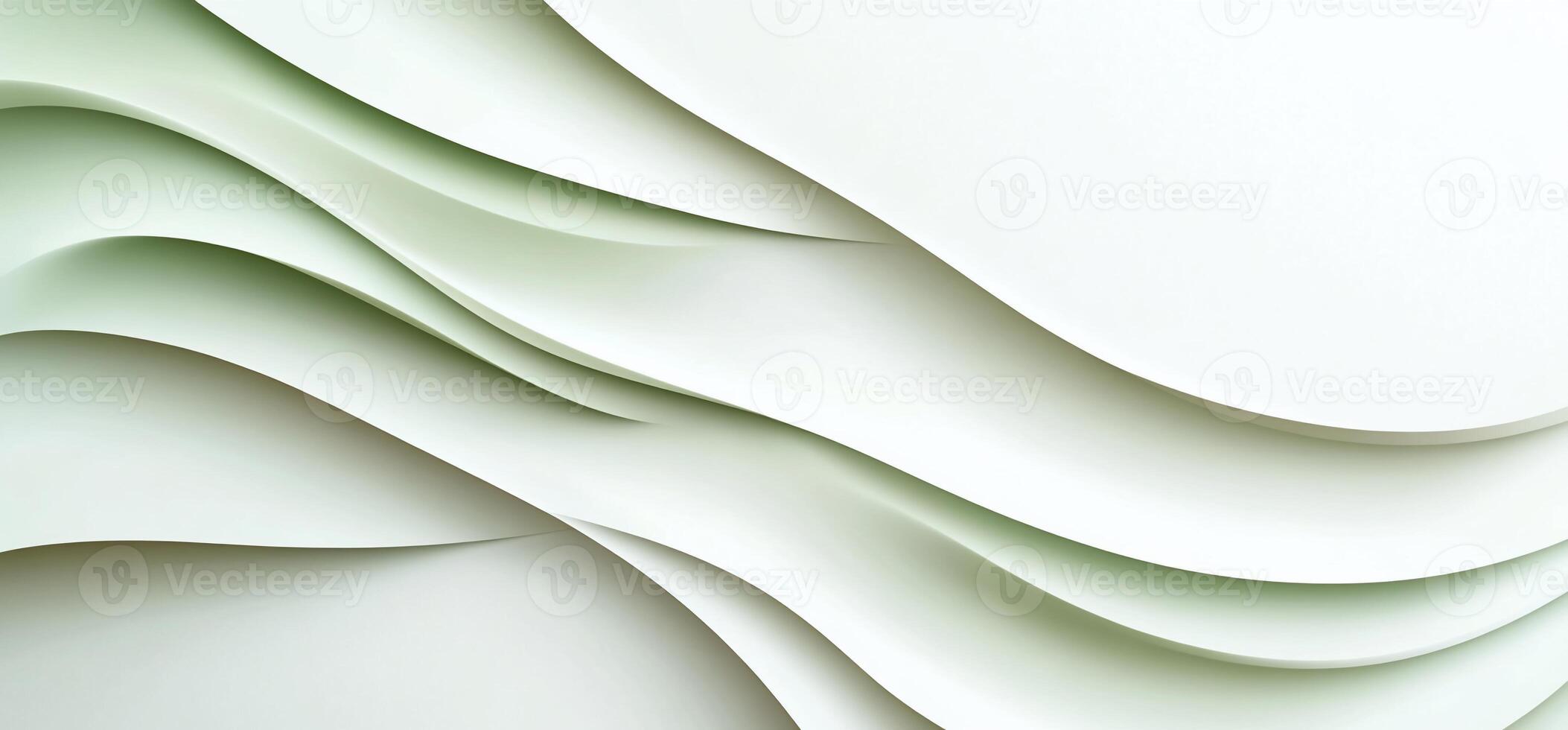 Abstract green and white wavy paper texture background. photo