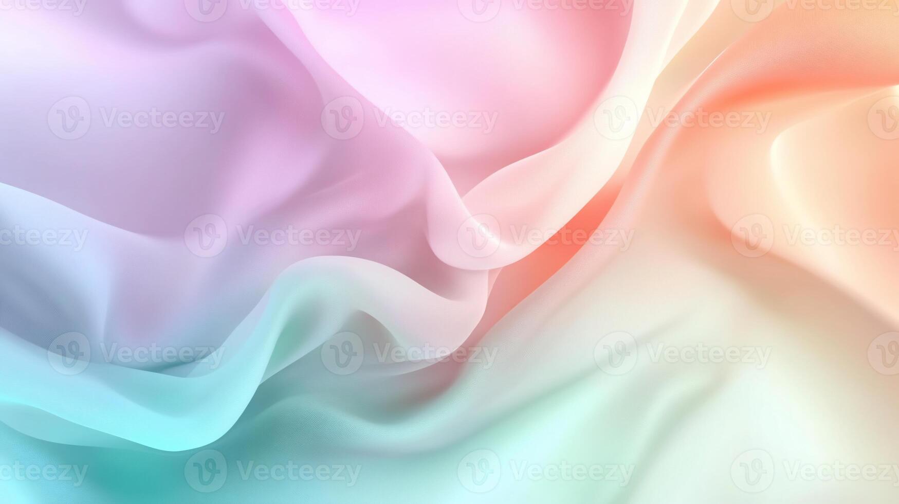 Pastel rainbow fabric texture with soft folds and flowing waves. photo