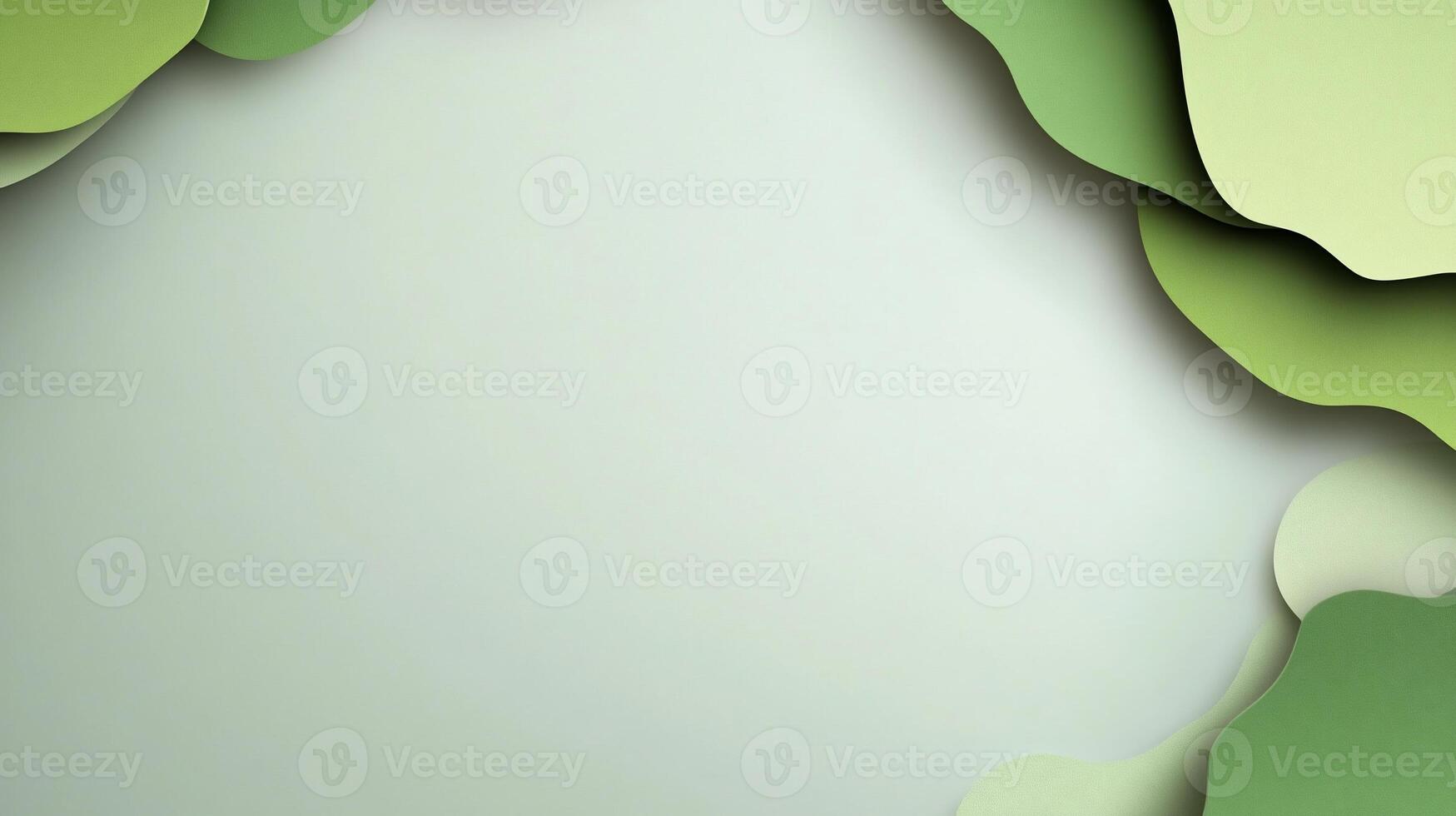 Abstract green paper cut background with copy space. photo