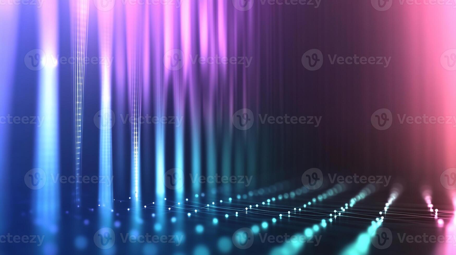 Abstract glowing lines and particles. photo