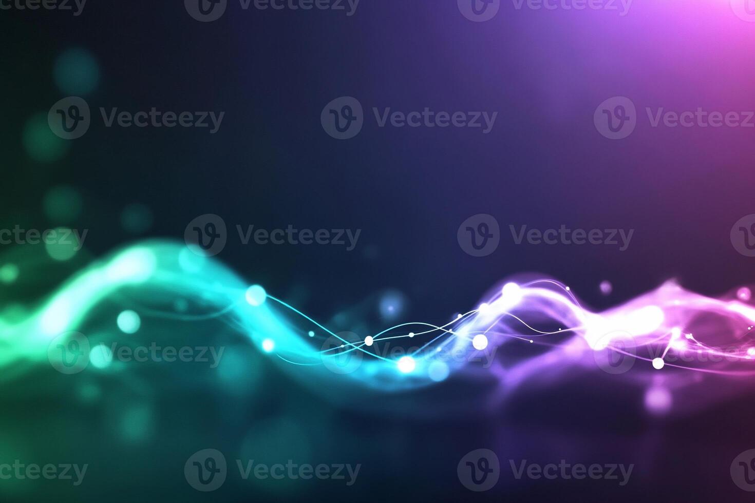 Abstract wavy glowing neon light background. photo