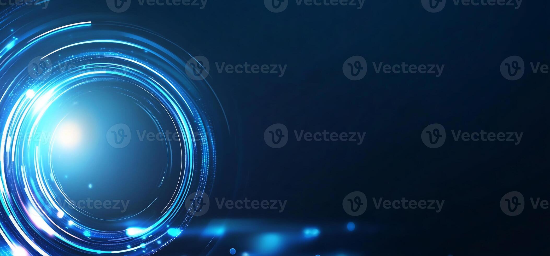 Abstract blue glowing circle background. photo