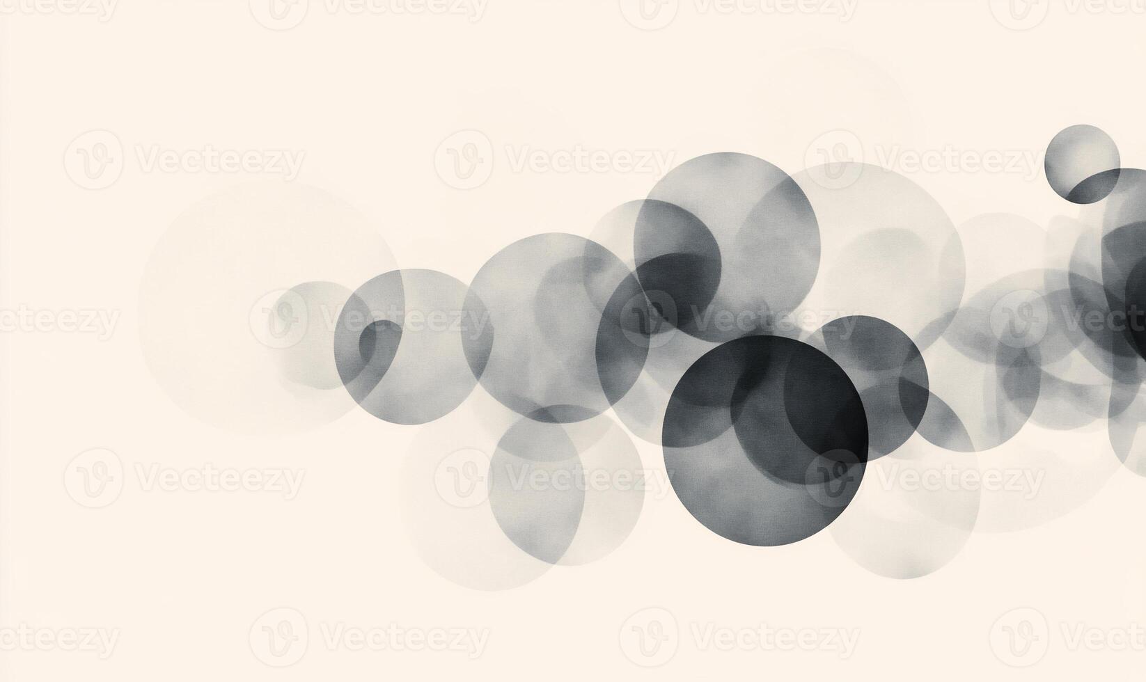 Abstract background with overlapping translucent gray circles on beige. photo