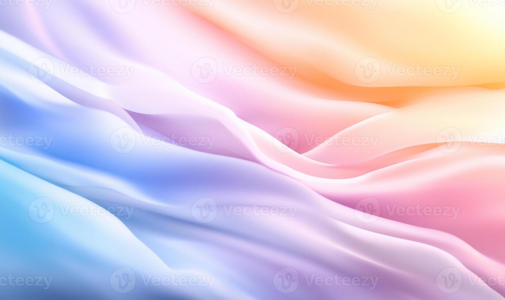 Pastel rainbow fabric folds, smooth texture, soft light. photo