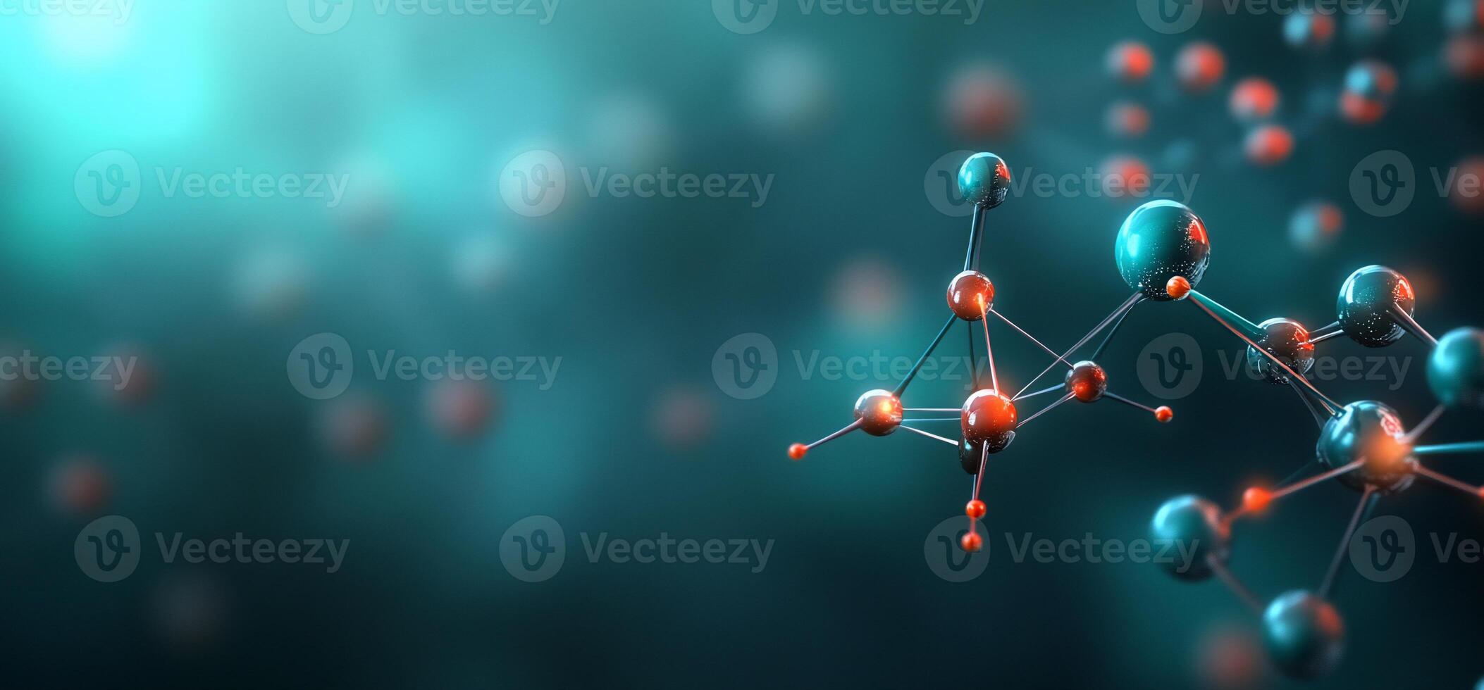 Abstract molecule model with atoms connected. photo