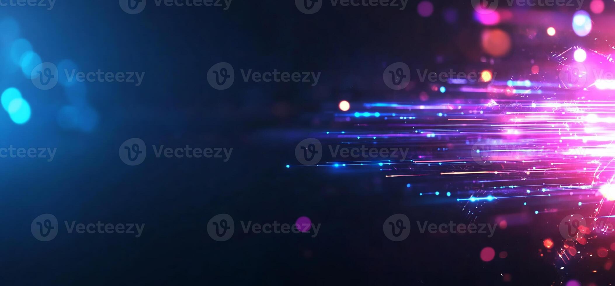 Abstract glowing light streaks and particles background. photo