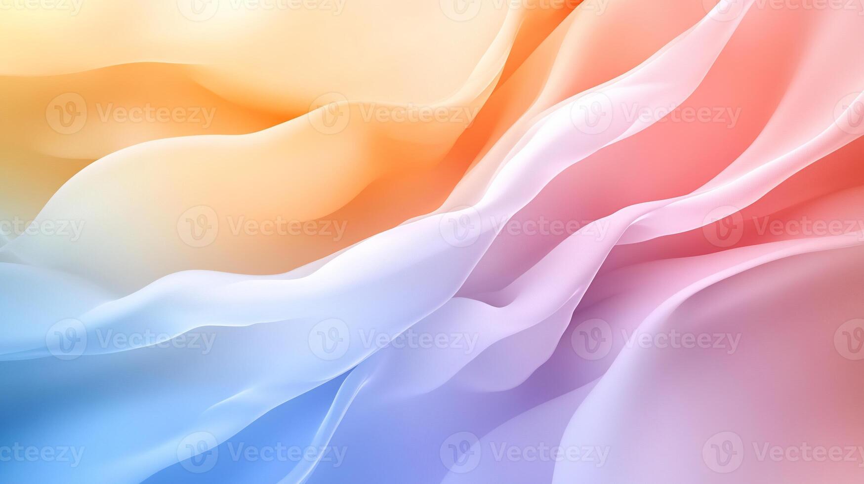 Abstract pastel fabric waves, soft flowing colorful texture. photo