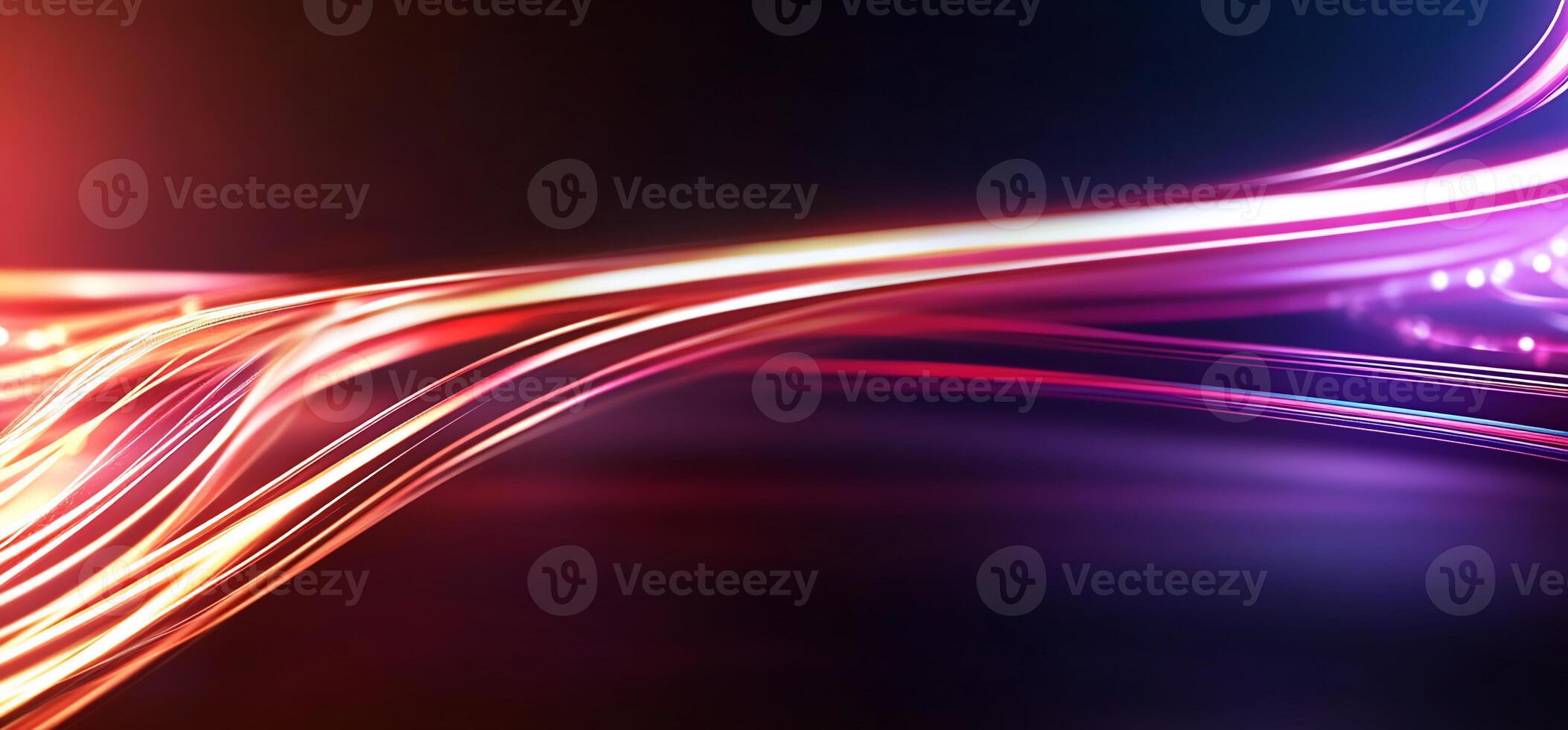 Abstract glowing light streaks, dynamic curves, vibrant colors. photo