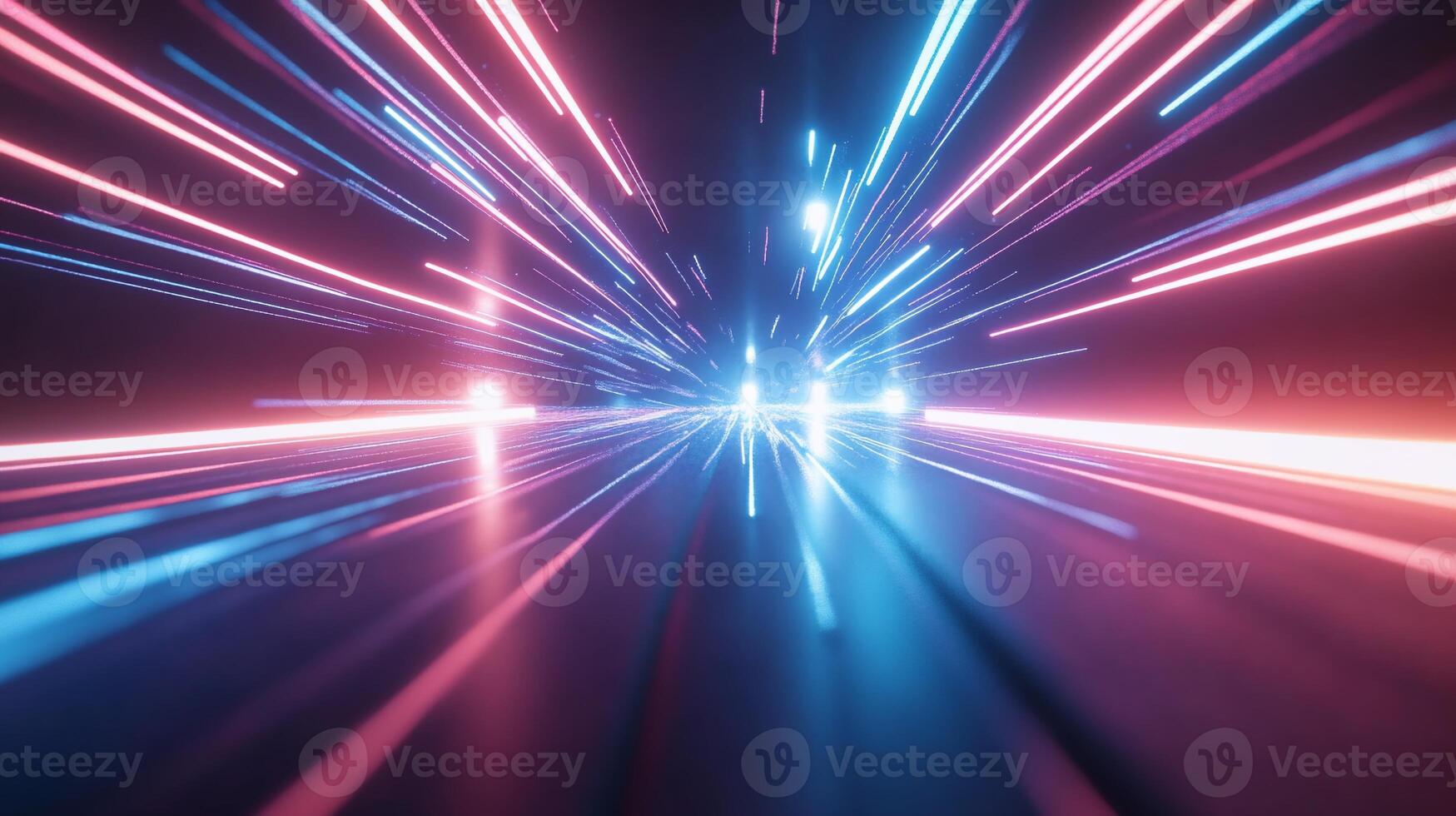 Abstract futuristic speed light streaks. photo