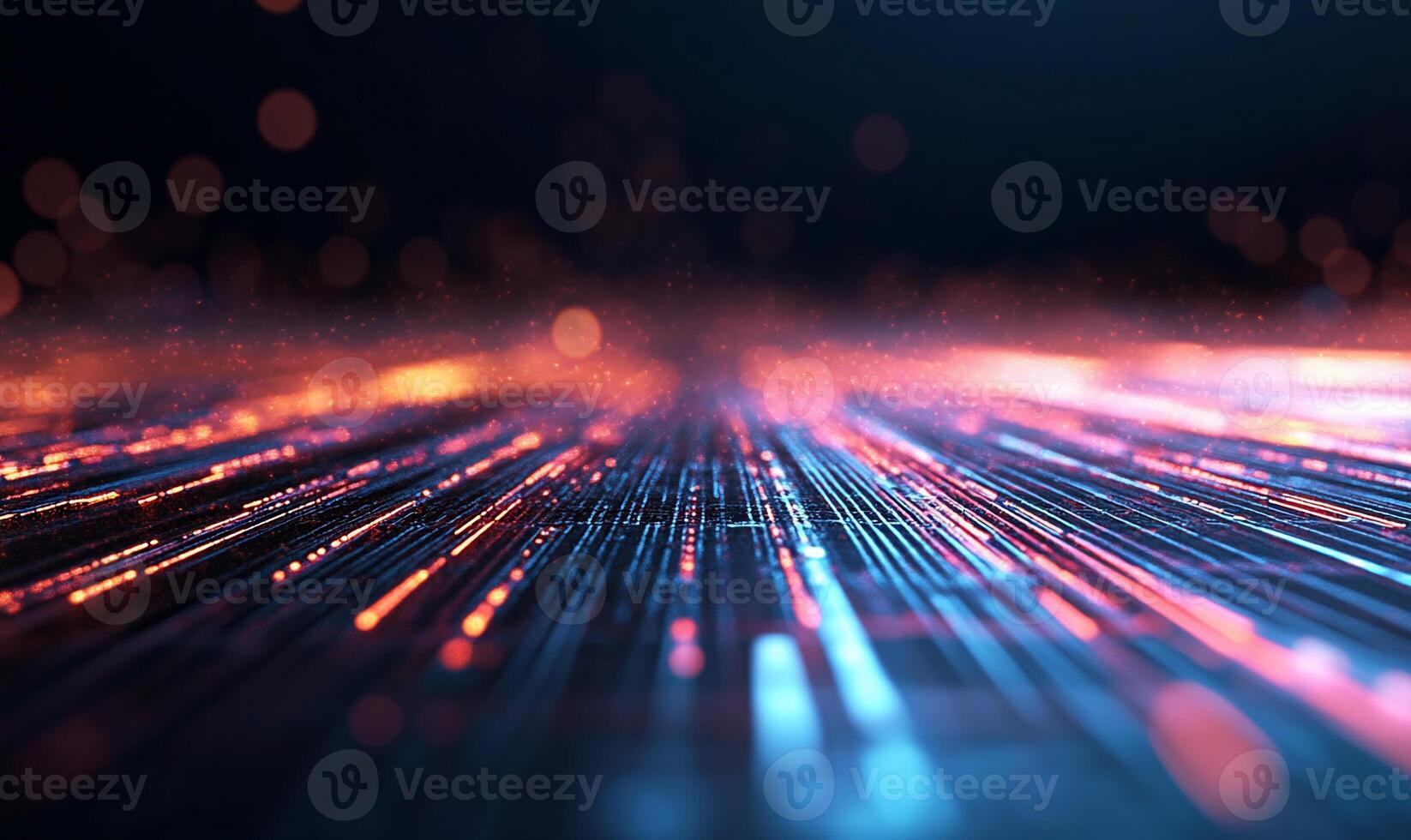 Abstract glowing lines and particles background. photo
