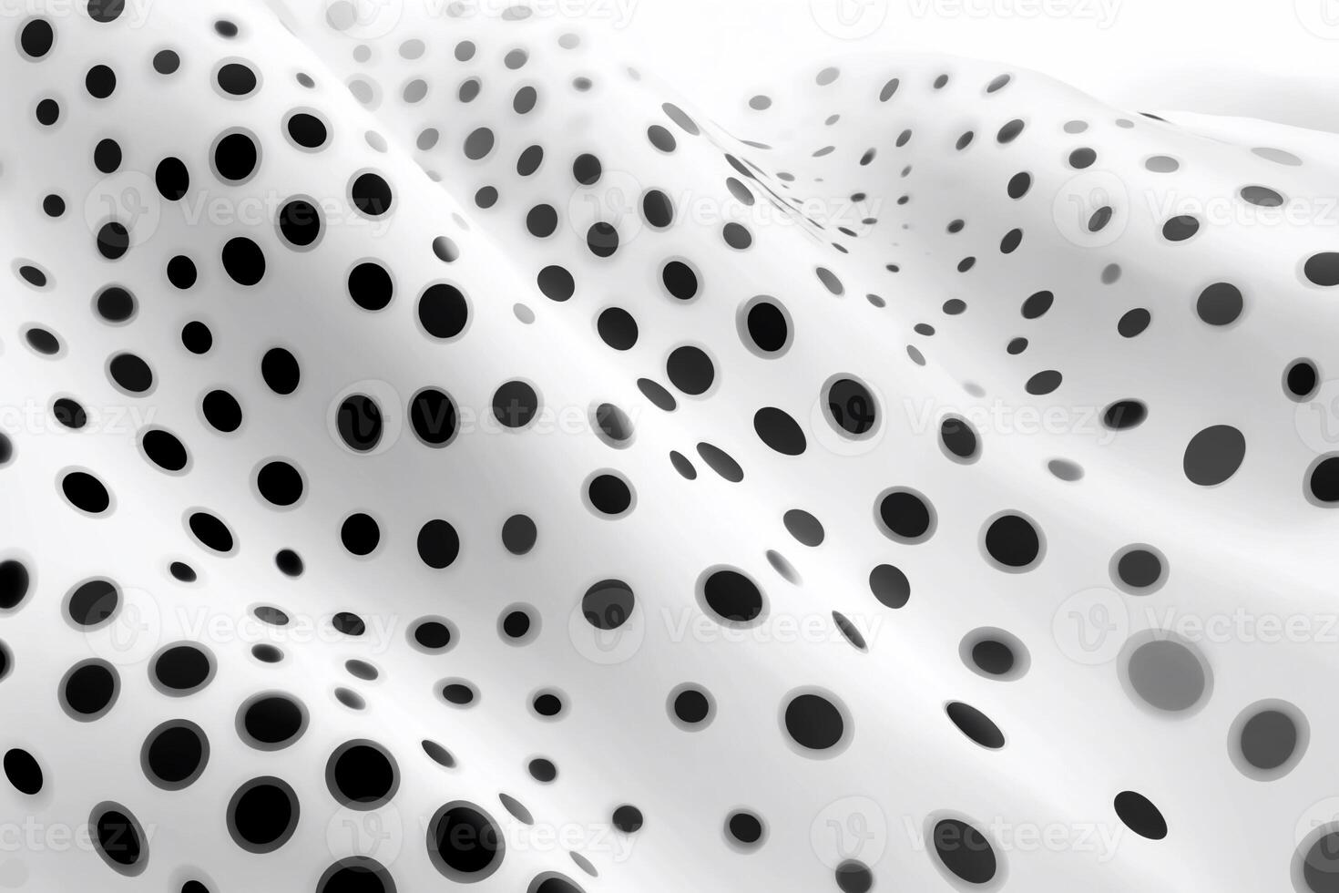 Abstract wavy background with grayscale polka dots. photo