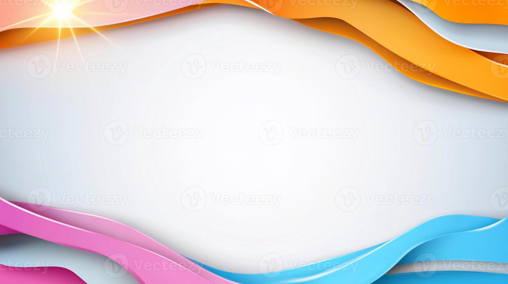 Abstract colorful waves frame, bright background. photo