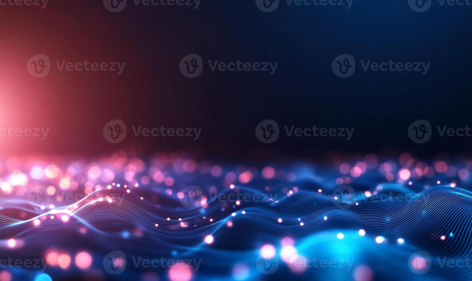 Abstract glowing wave particles background..network photo