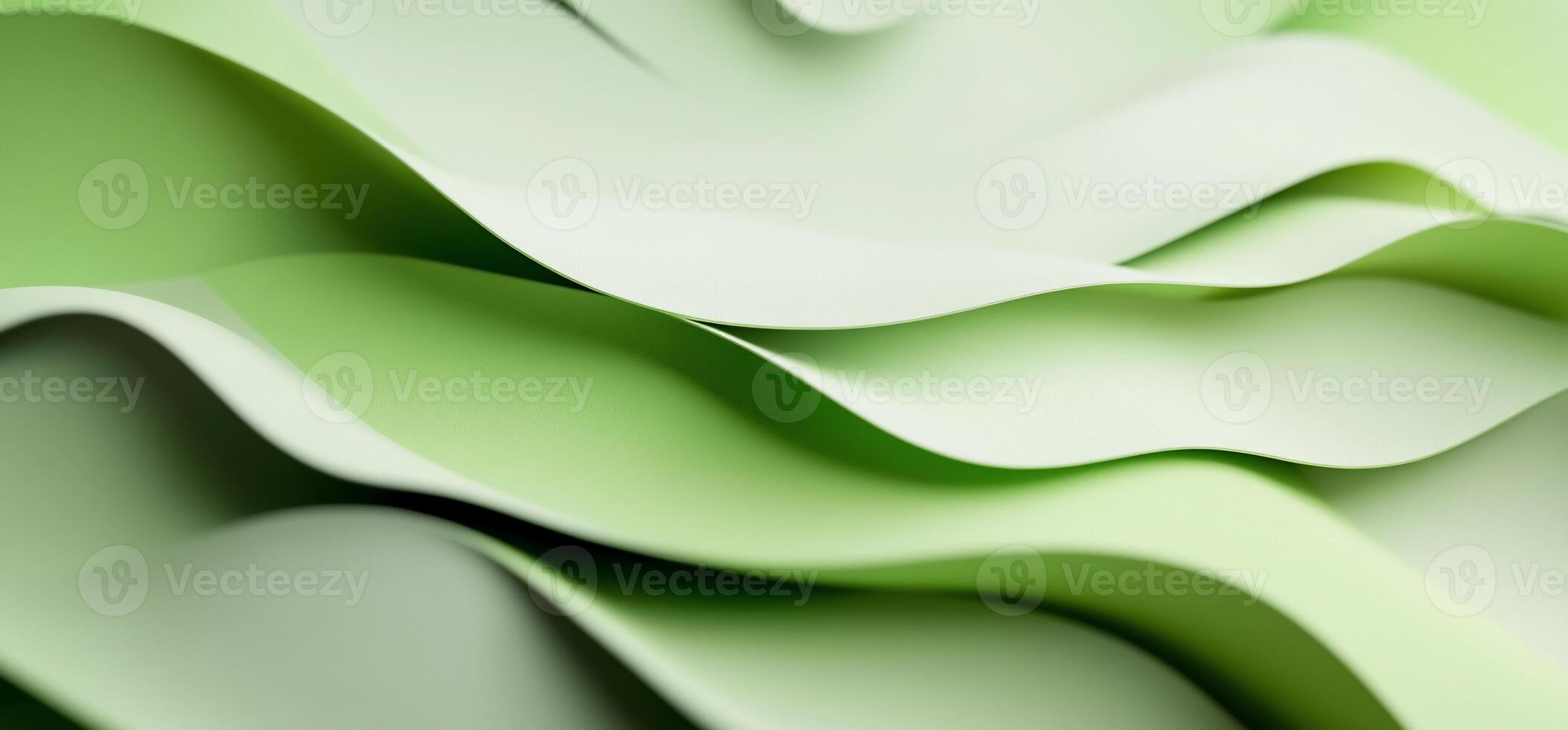 Abstract green waves, flowing, smooth texture. photo