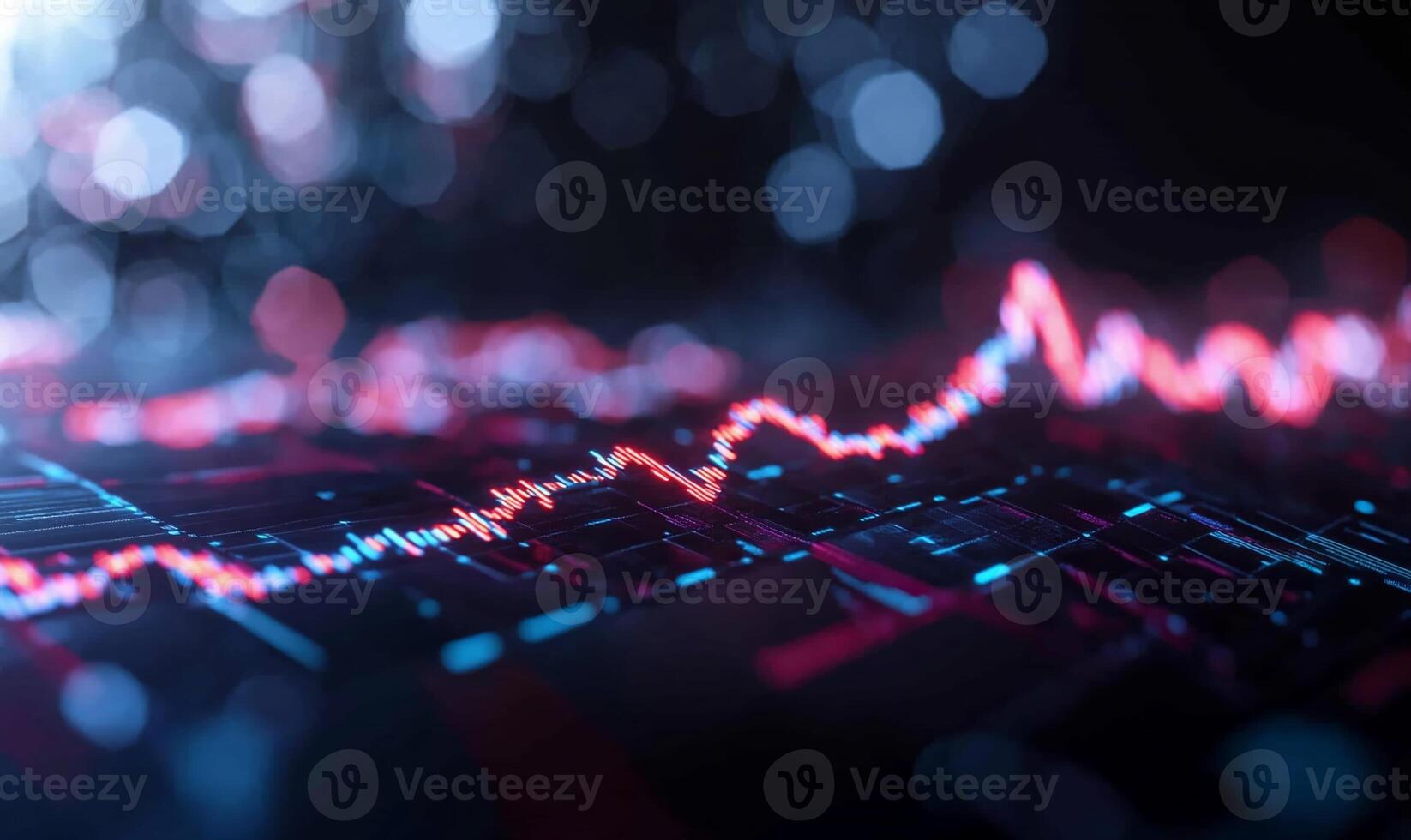 Abstract stock market data graph on screen. photo