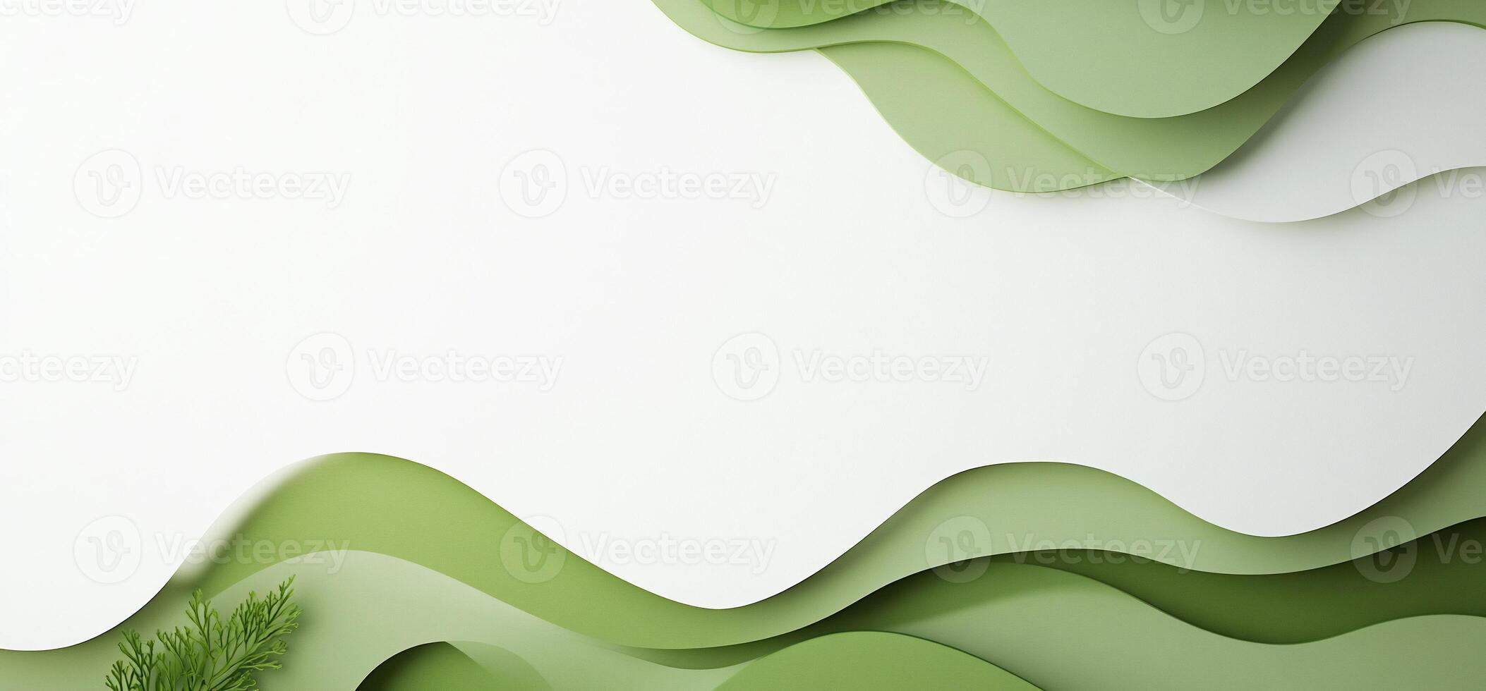 abstract green wave papercut photo