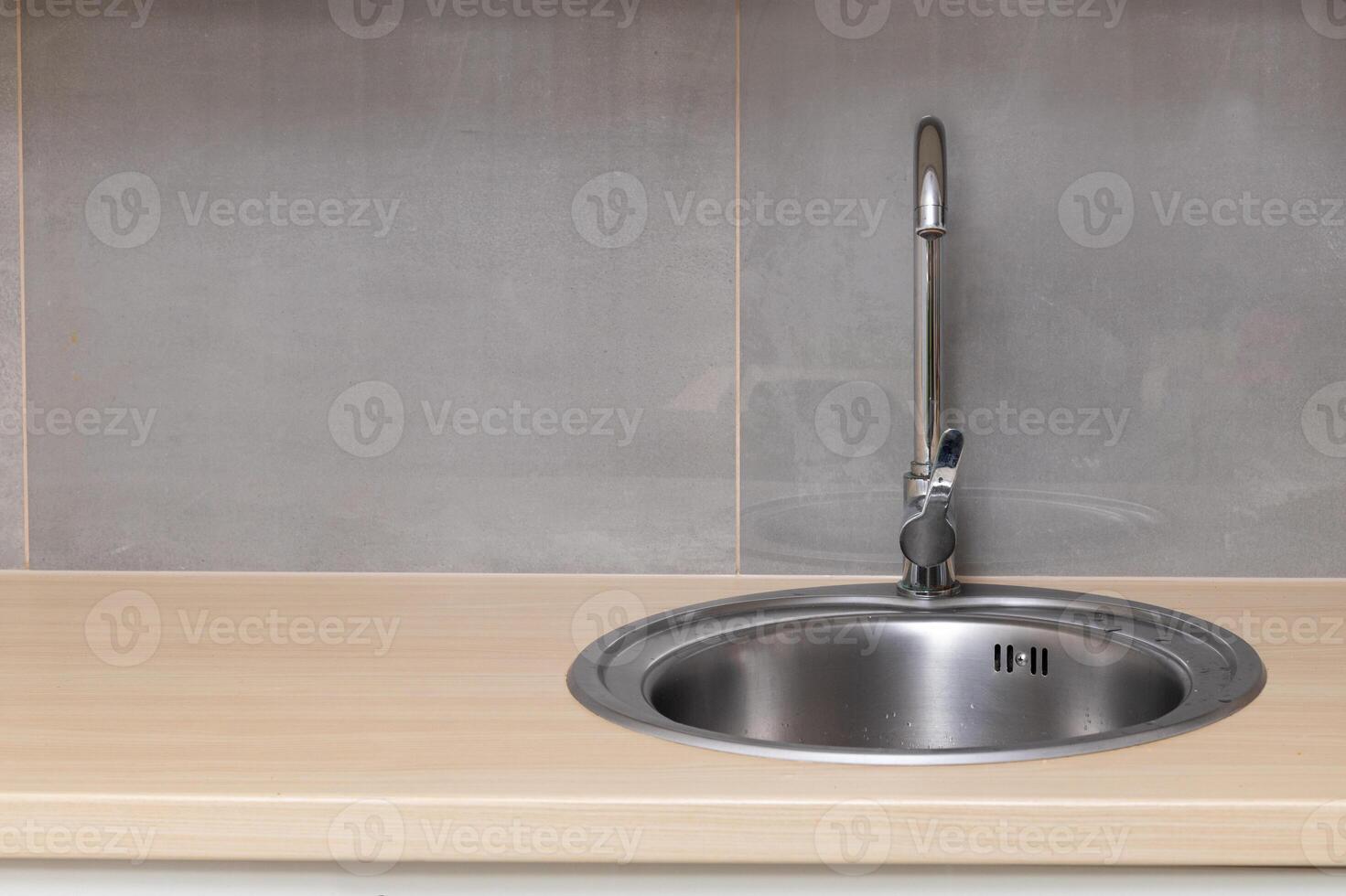 Modern Stainless Steel Kitchen Sink with Faucet photo