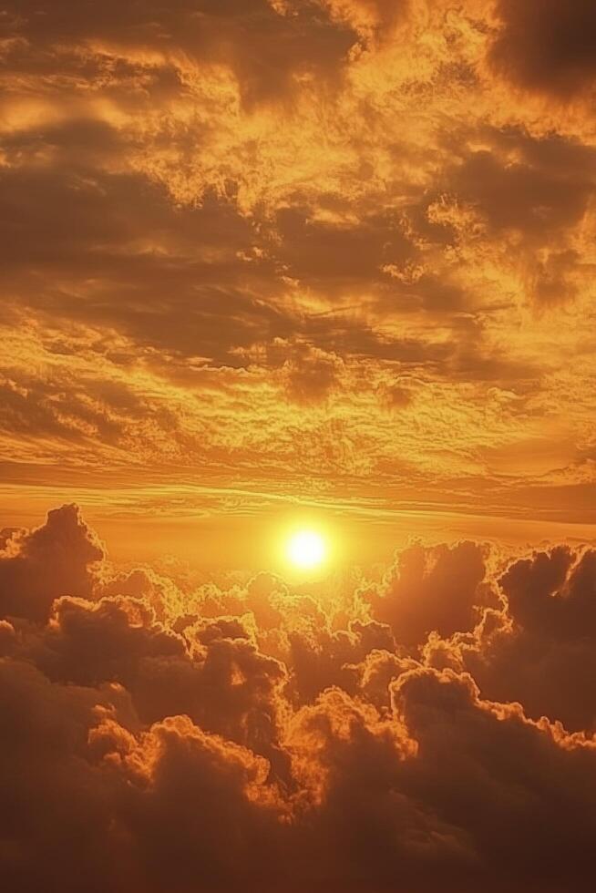 A large orange moon is in the sky above a cloudy backdrop photo