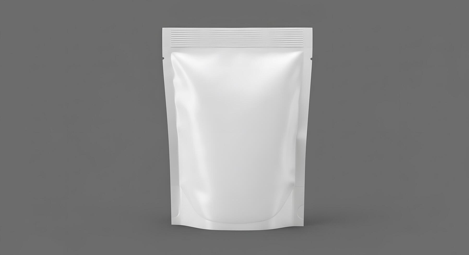 Blank White Stand Up Pouch Packaging Mockup for Product Branding and Design Presentation photo