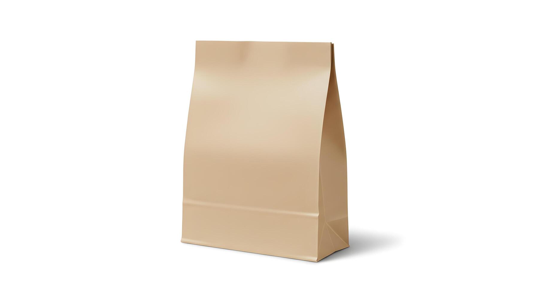 Brown Kraft Paper Bag Mockup for Packaging Design Presentation photo