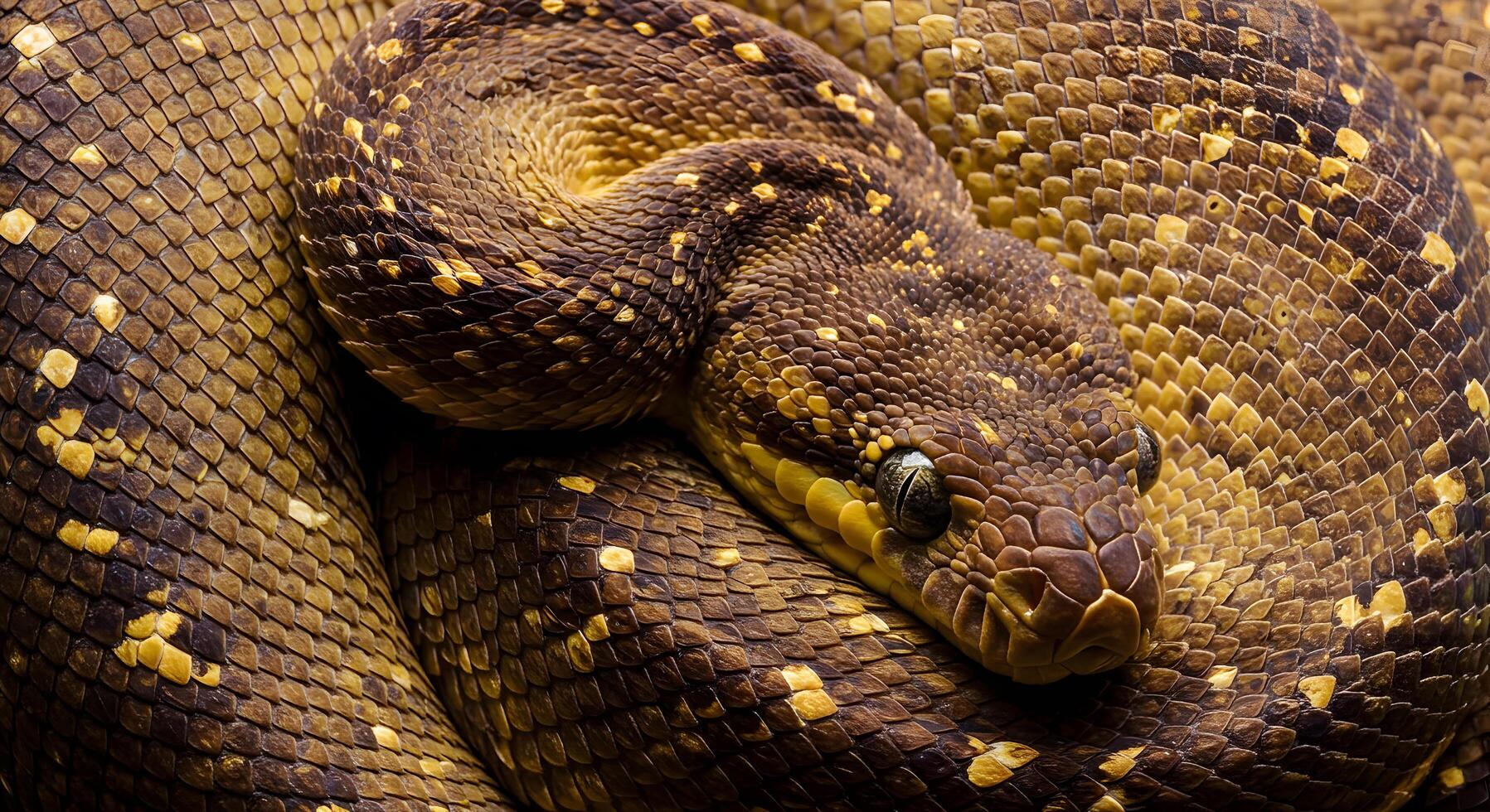 Close-Up of a Stunning Green Tree Python A Detailed Look at its Scales and Texture photo