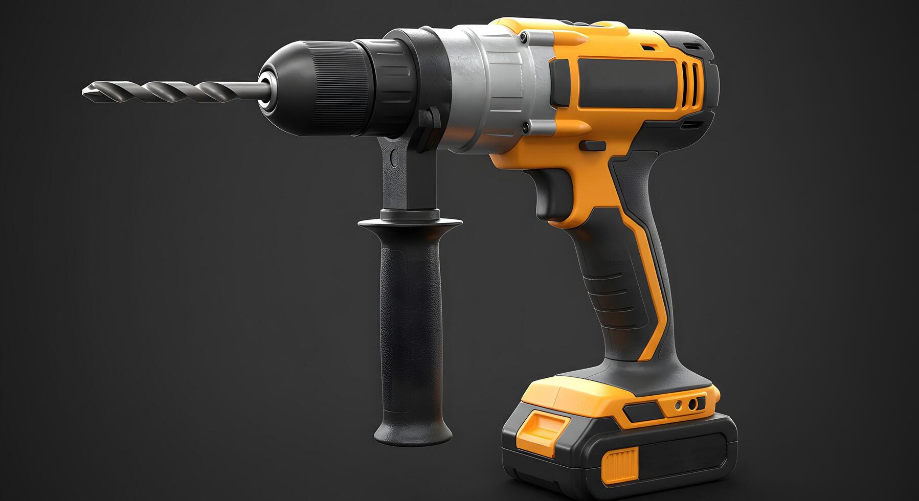 Cordless Drill Power Tool A High-Resolution 3D Render of a Modern, Durable and Efficient Electric Drill photo