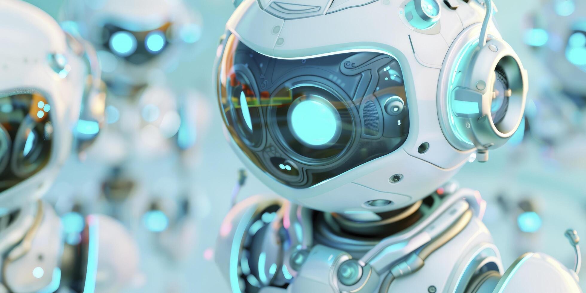 Futuristic Fusion. 3D Rendering of a Robot with Human-like Design, Evoking a Sense of Wonder and Imagination photo
