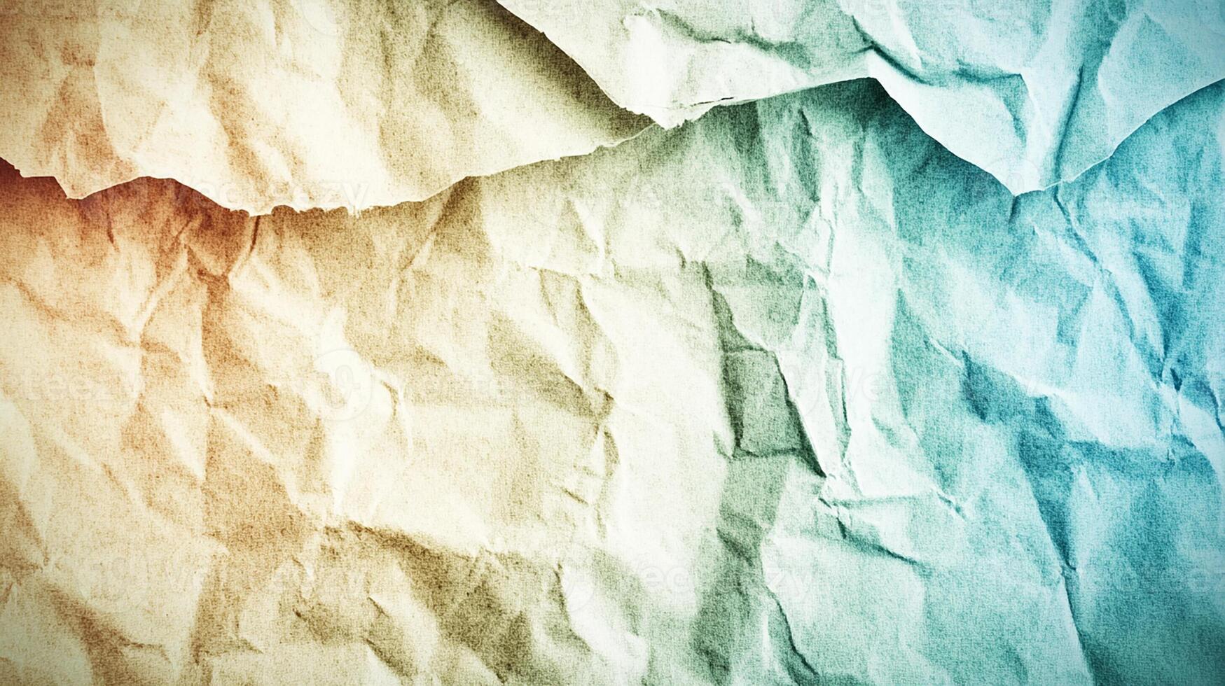 Vintage Crumpled Paper Texture with Gradient Colors photo
