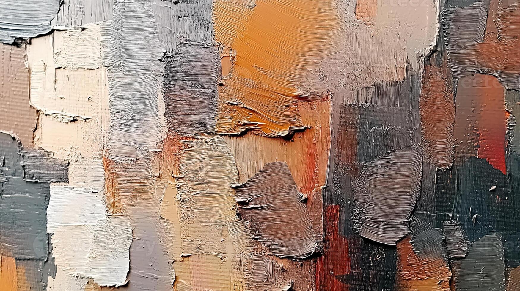 Textured Abstract Oil Painting with Earthy and Neutral Color Palette photo