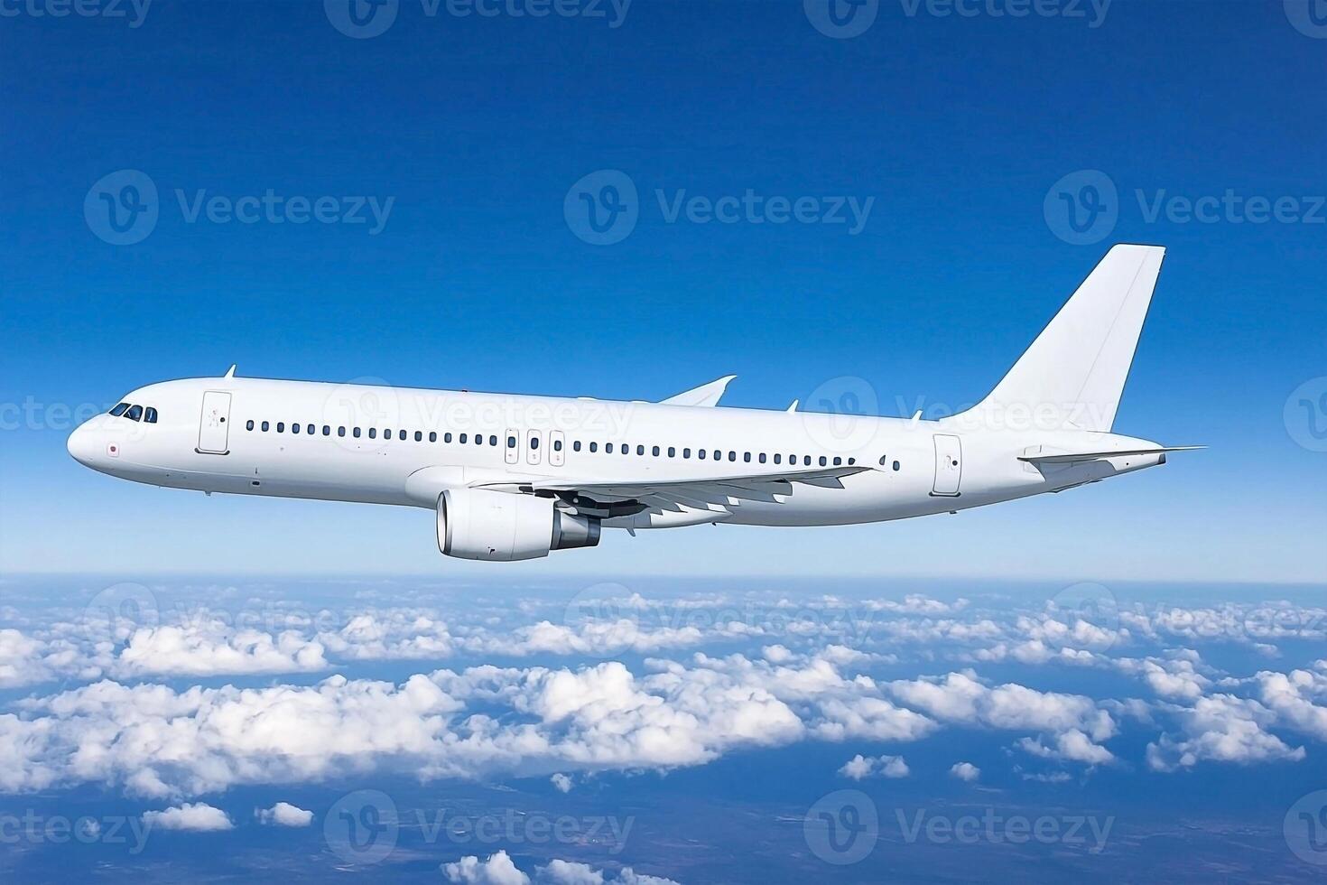 A large passenger jet flying in the sky photo