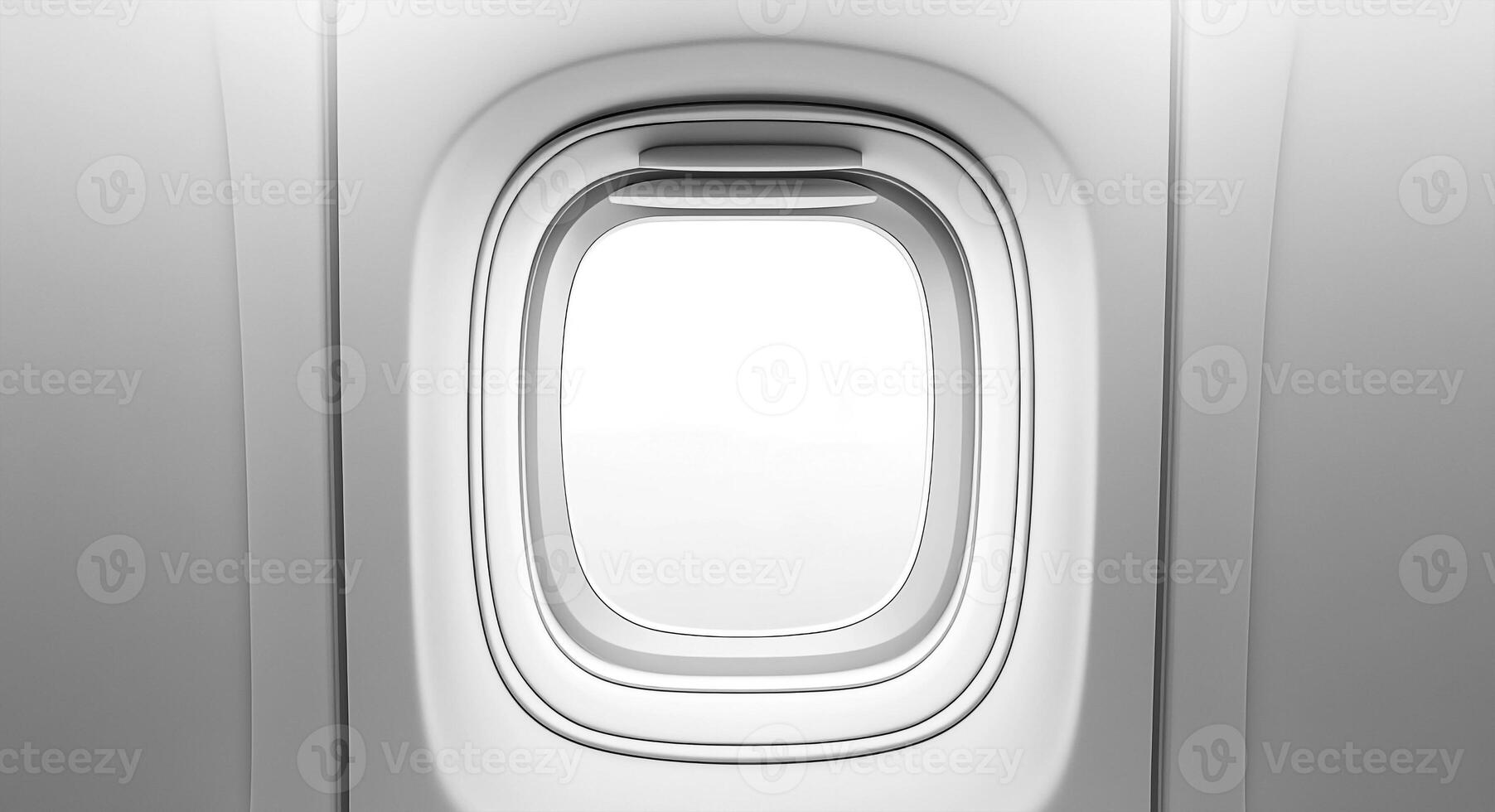 An airplane window with a view of the sky photo