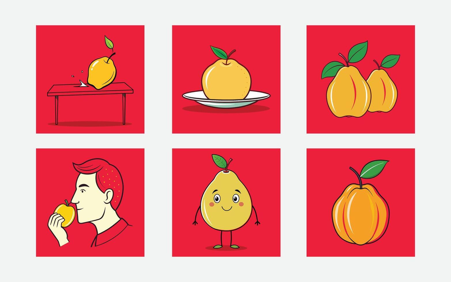 Exquisite Quince Design Collection vector