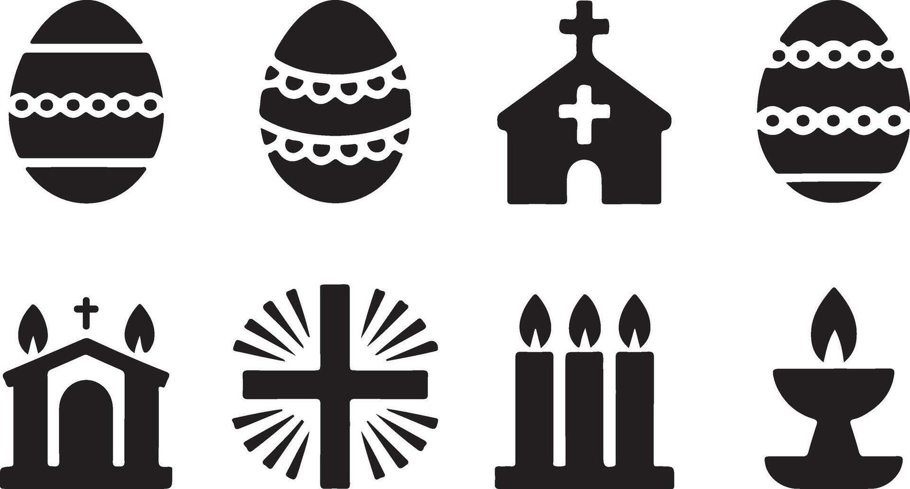 easter icons set illustraion vector