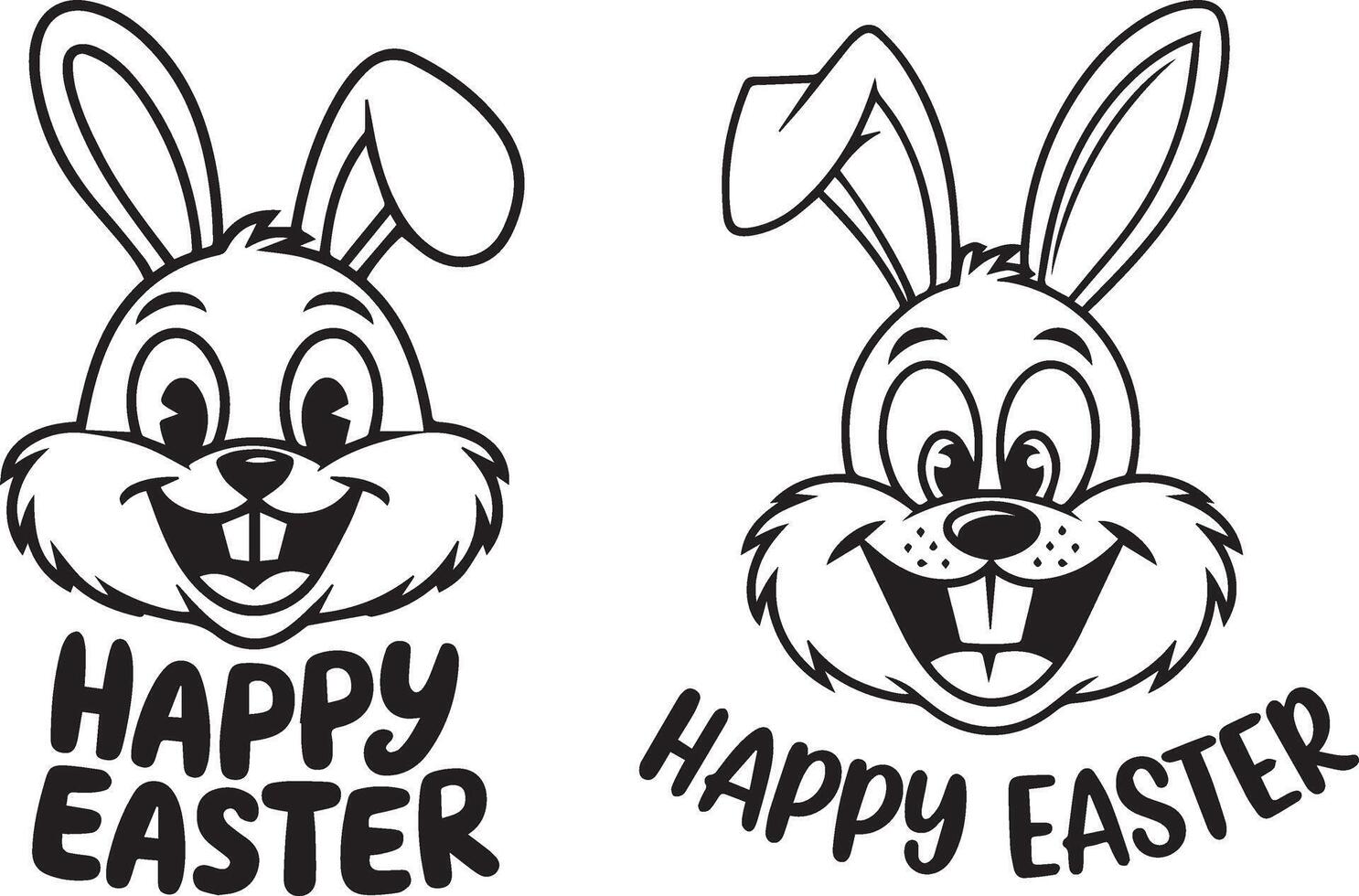 happy easter bunny illustration vector
