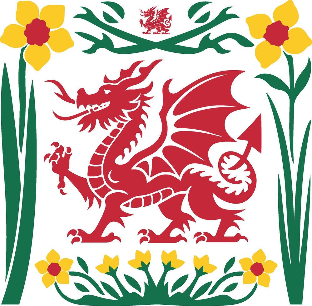 St David's Day Illustration vector