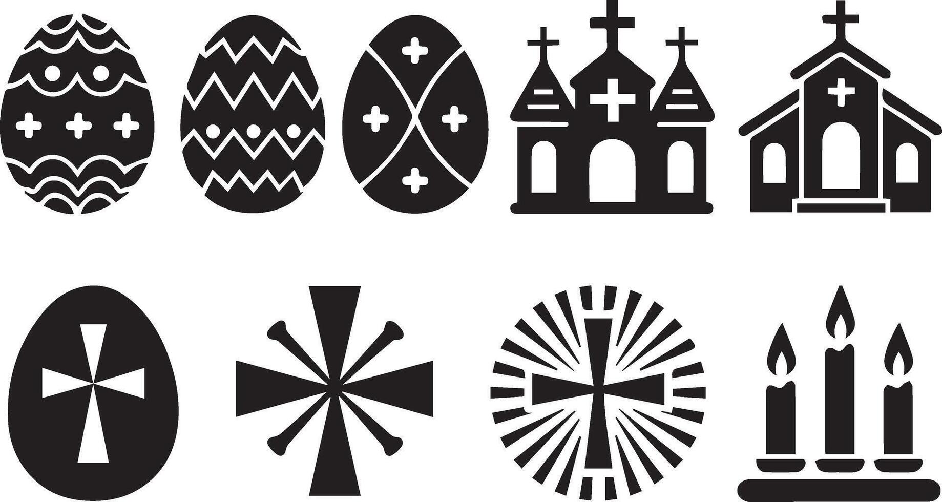 easter symbols set illustration vector